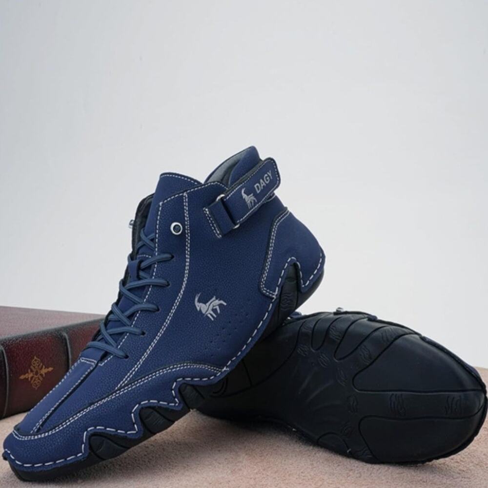 Men Casual Shoes Lace Up Shoes Comfortable Flats Outdoor Walking Waterproof Blue